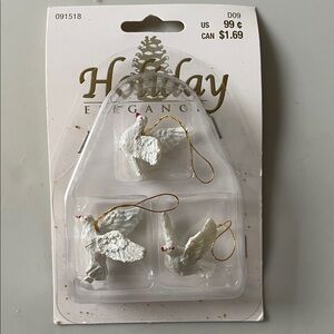 Mini Peace Dove Vintage Ornaments- Set of 3 1”